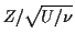 $\displaystyle Z/\sqrt{U/\nu}
$