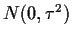 $N(0, \tau^2)$
