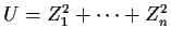 $U=Z_1^2 + \cdots + Z_n^2$
