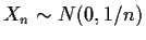 $X_n\sim N(0,1/n)$