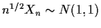 $n^{1/2}X_n \sim N(1,1)$