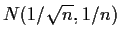 $N(1/\sqrt{n},1/n)$