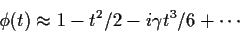 \begin{displaymath}\phi(t) \approx 1 -t^2/2 -i\gamma t^3/6 + \cdots
\end{displaymath}