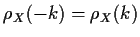 $ \rho_X(-k) = \rho_X(k)$