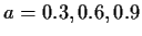 $ a=0.3,0.6,0.9$