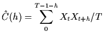 $\displaystyle \hat{C}(h) = \sum_0^{T-1-h} X_tX_{t+h} / T
$