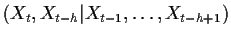 $\displaystyle (X_t,X_{t-h}\vert X_{t-1},\ldots,X_{t-h+1})
$