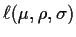 $\displaystyle \ell(\mu,\rho,\sigma)$