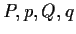 $ P,p,Q,q$