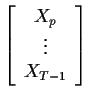 $\displaystyle \left[\begin{array}{c} X_p \\  \vdots \\  X_{T-1} \end{array} \right]
$
