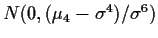 $ N(0,(\mu_4-\sigma^4)/\sigma^6)$
