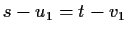 $ s-u_1=t-v_1$