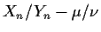 $ X_n/Y_n - \mu/\nu$