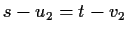$ s-u_2 = t-v_2$