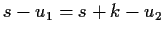 $ s-u_1=s+k-u_2$
