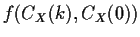 $\displaystyle f(C_X(k),C_X(0)) \cr$