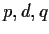 $ p,d,q$
