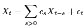 $\displaystyle X_t = \sum_{s>0} c_s X_{t-s} + \epsilon_t
$