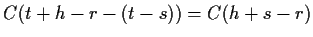 $ C(t+h-r -(t-s)) = C(h+s-r)$