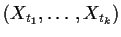 $(X_{t_1},\ldots,X_{t_k})$