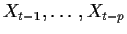 $X_{t-1},\ldots,X_{t-p}$