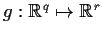 $g: {\Bbb R}^q \mapsto {\Bbb R}^r$
