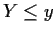 $Y \le y$