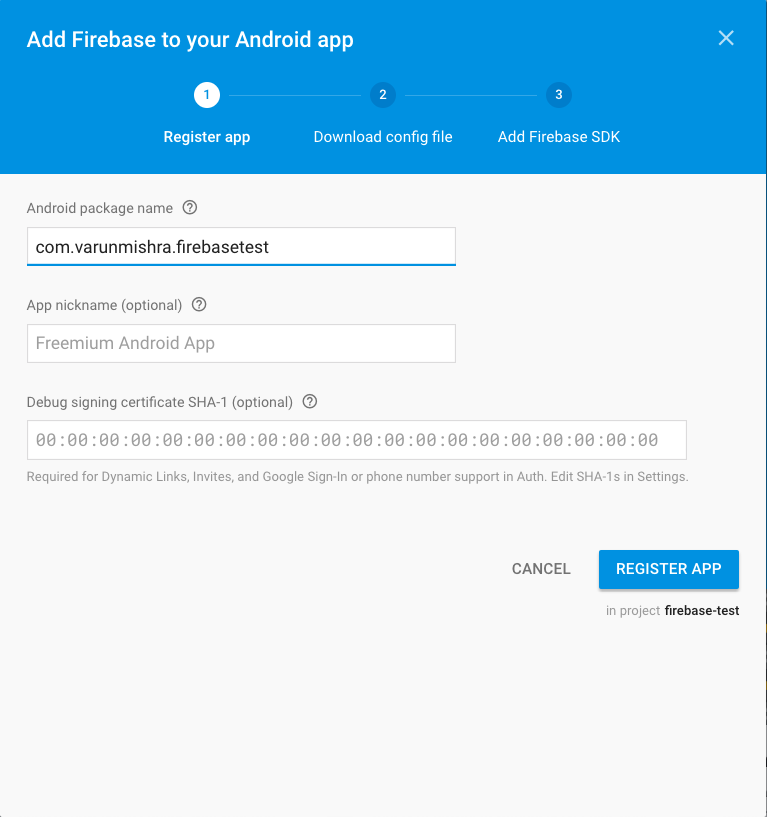 Add Android App to Project
