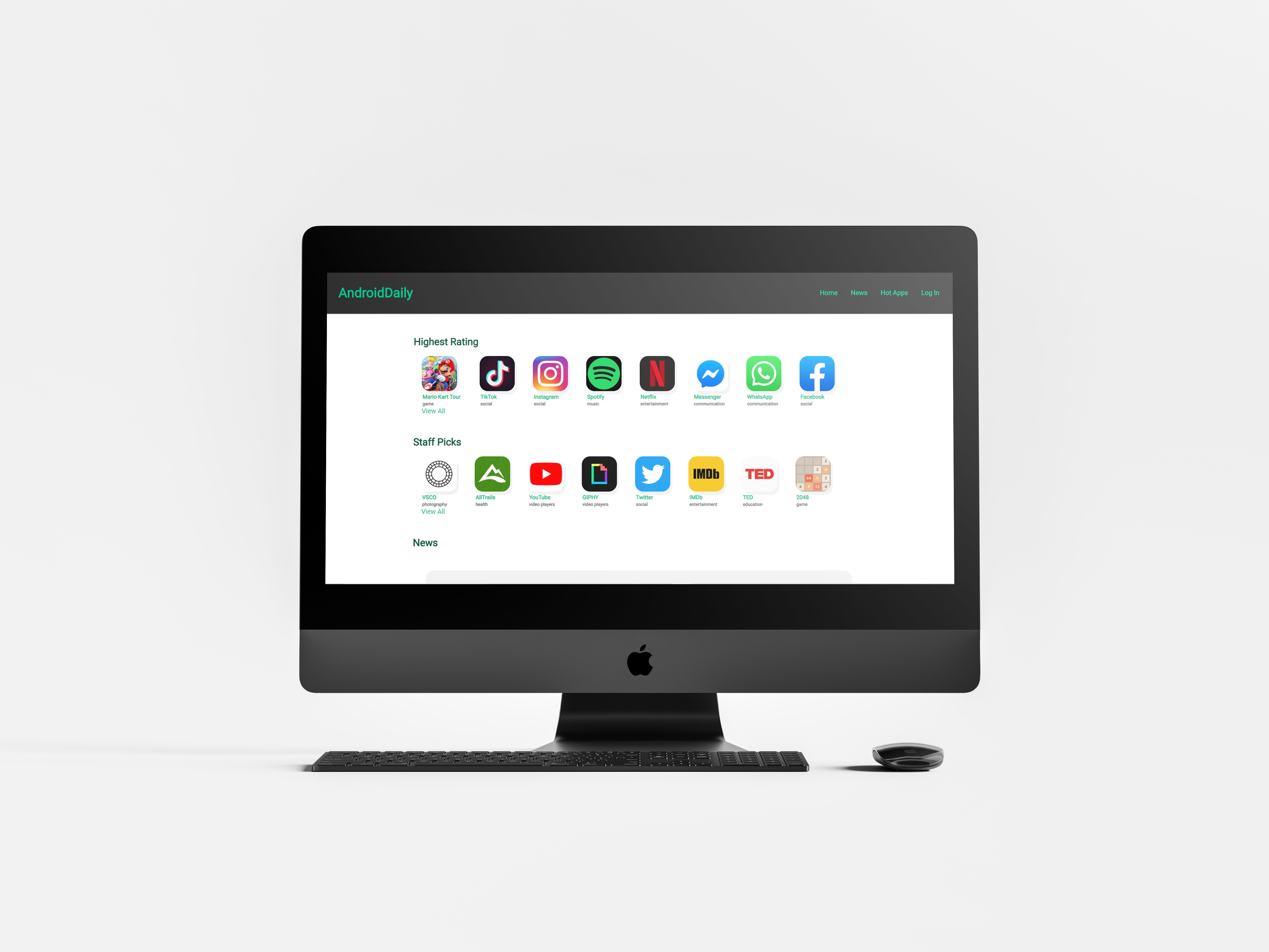 AndroidDaily website homepage onscreen